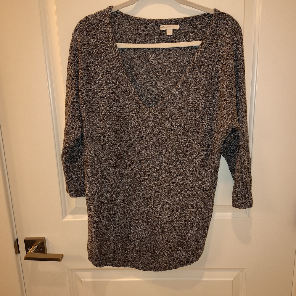 New York & Company Charcoal Knit Top
